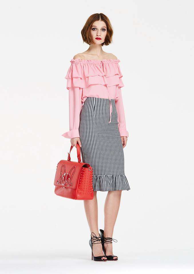 Gonna a tubino con balza