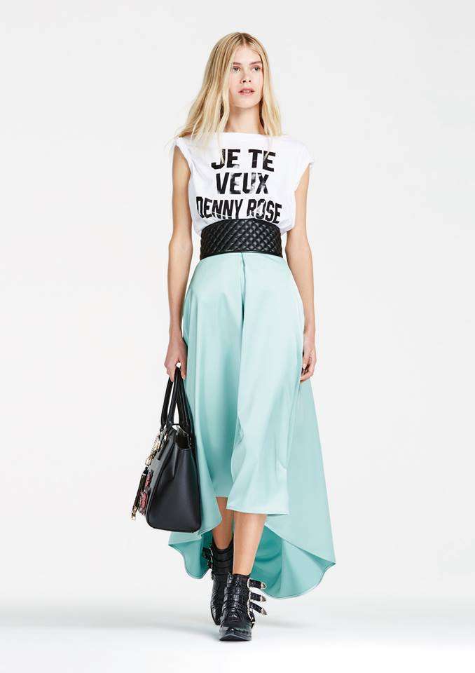 Gonna turchese asimmetrica