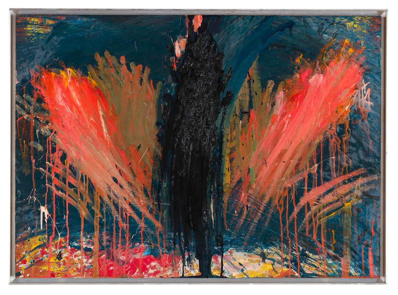 Arnulf Rainer_Untitled, 1980, olio su cartoncino montato su legno, cm 75x105