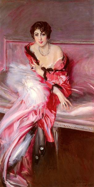 Quadri famosi di donne Portrait Of Madame Juillard In Red