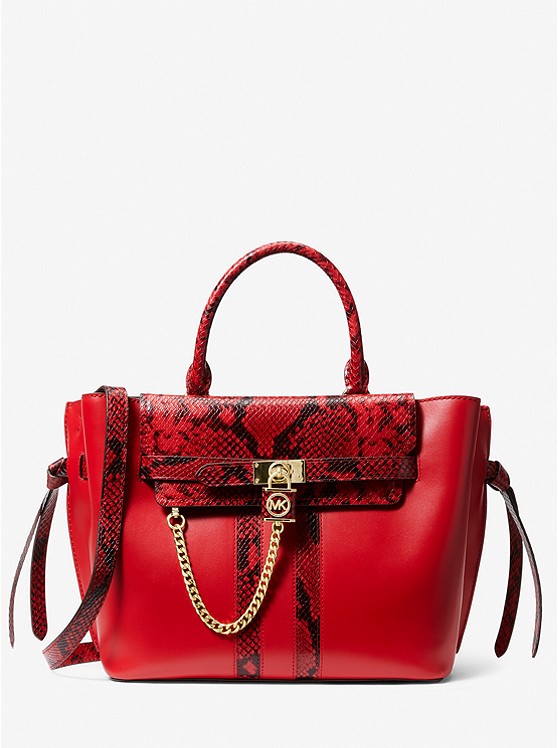 Borsa a mano Hamilton Legacy grande in pelle stampa serpente
