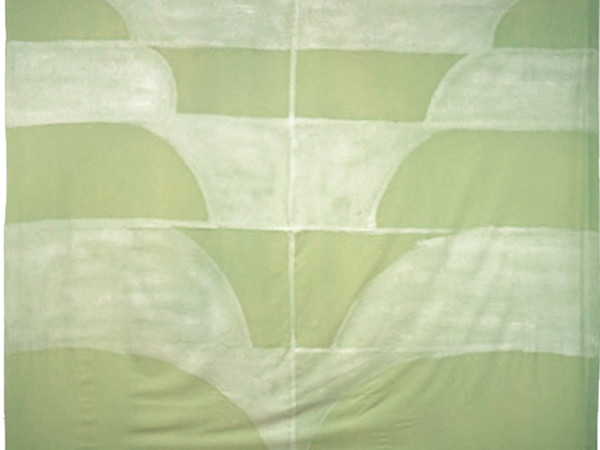 Carla Accardi, Lenzuolo, 1974, stoffa dipinta, 230x255 cm.