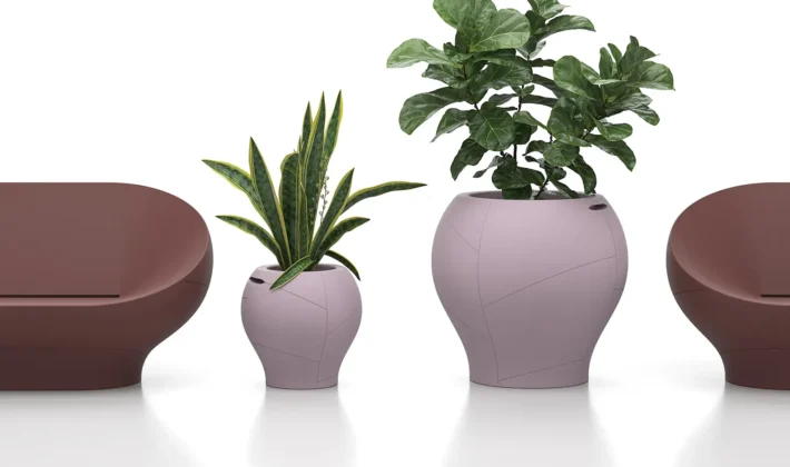 La collezione cache-pot Vera disegnata da LCM Marin Design Studio per Lyxo